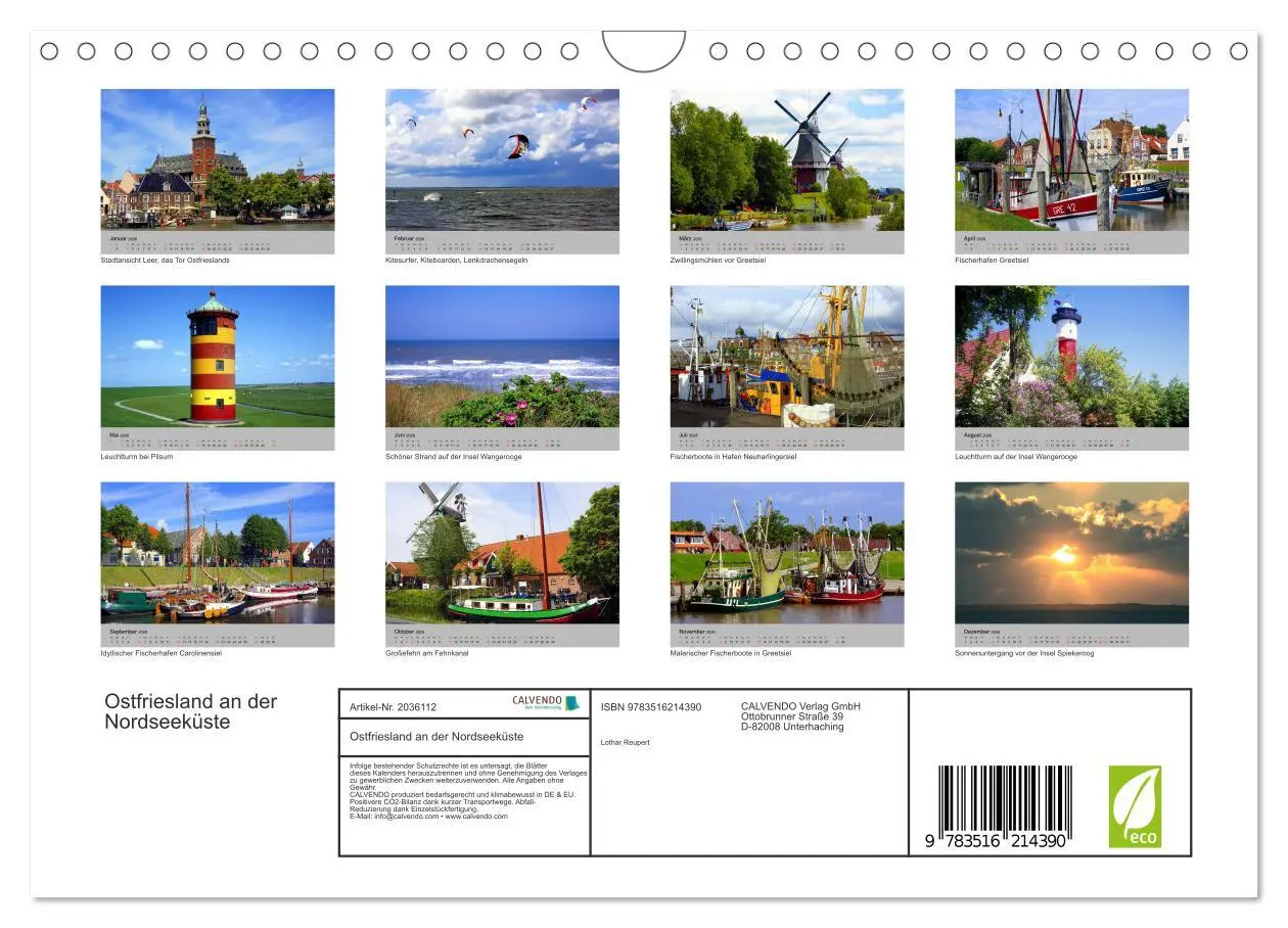 Bild: 9783516214390 | Ostfriesland an der Nordseeküste (Wandkalender 2026 DIN A4 quer),...