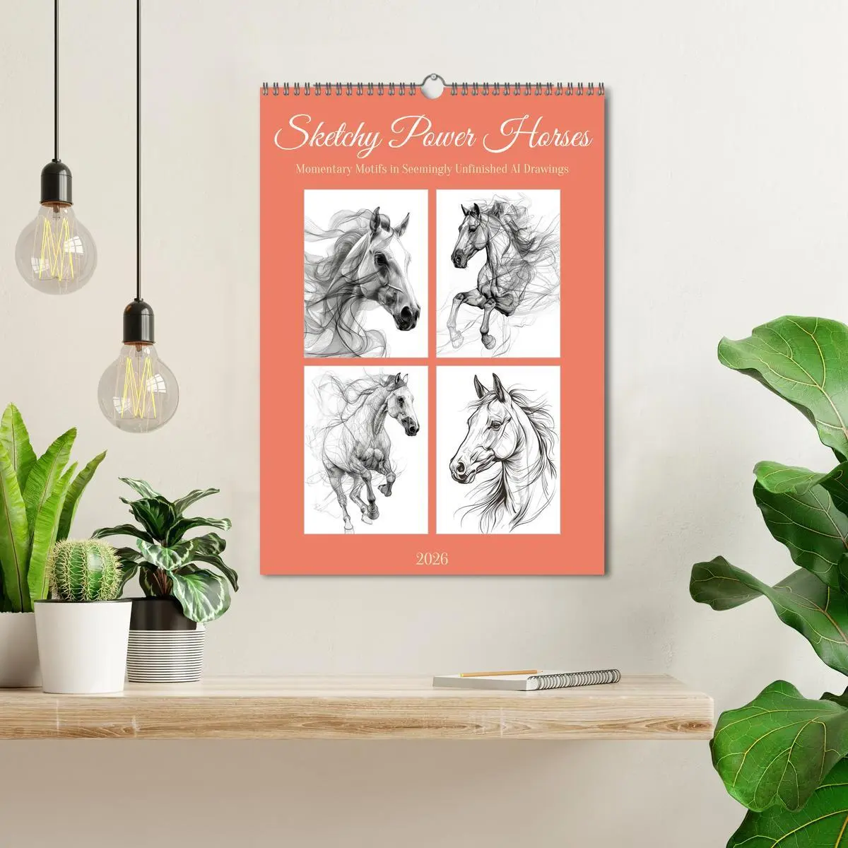 Bild: 9783516524390 | Sketchy Power Horses (Wall Calendar 2026 DIN A3 portrait), CALVENDO...
