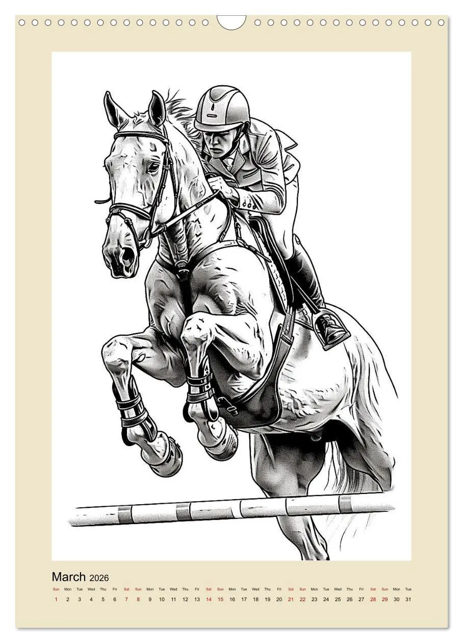 Bild: 9783516524390 | Sketchy Power Horses (Wall Calendar 2026 DIN A3 portrait), CALVENDO...