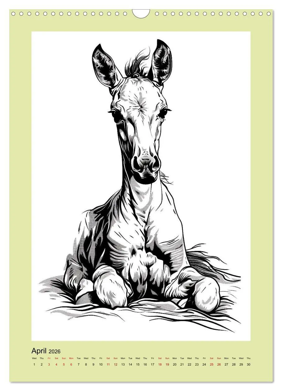Bild: 9783516524390 | Sketchy Power Horses (Wall Calendar 2026 DIN A3 portrait), CALVENDO...