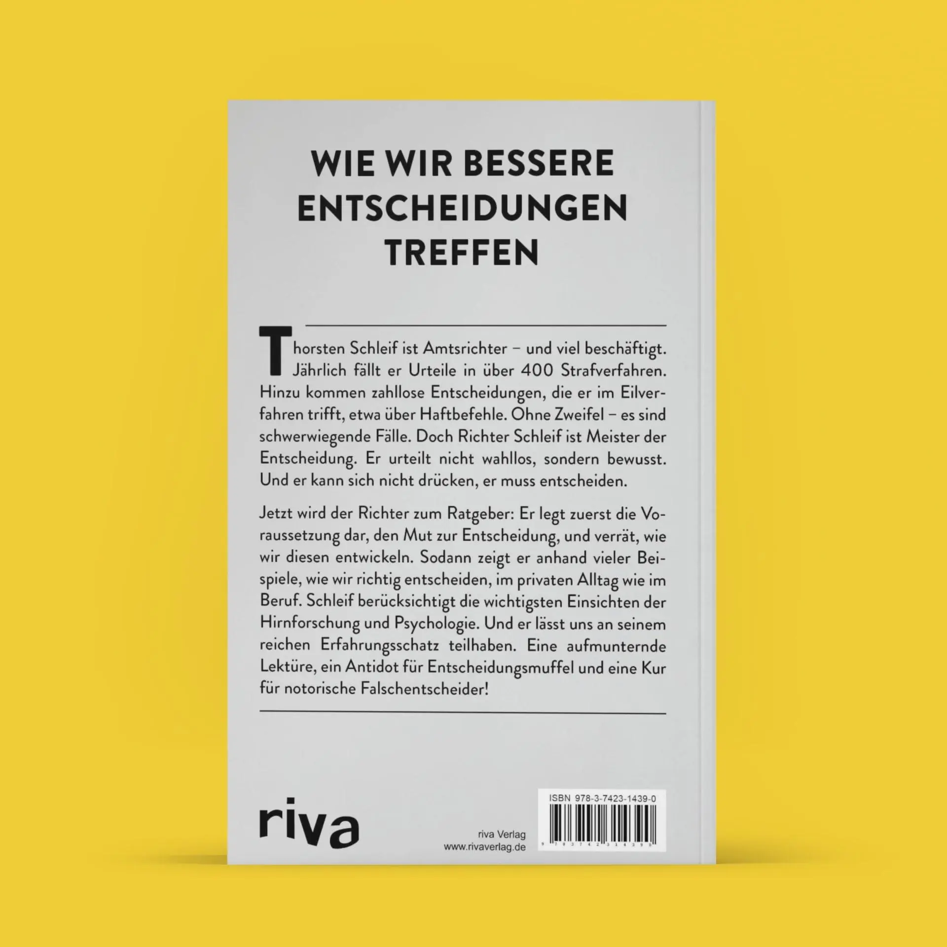Rückseite: 9783742314390 | Endlich richtig entscheiden | Thorsten Schleif | Buch | 240 S. | 2020