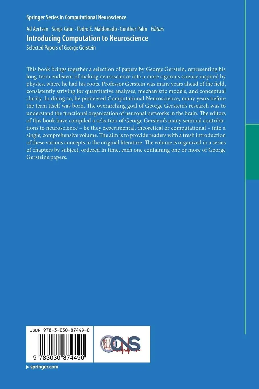 Rückseite: 9783030874490 | Introducing Computation to Neuroscience | Ad Aertsen (u. a.) | Buch