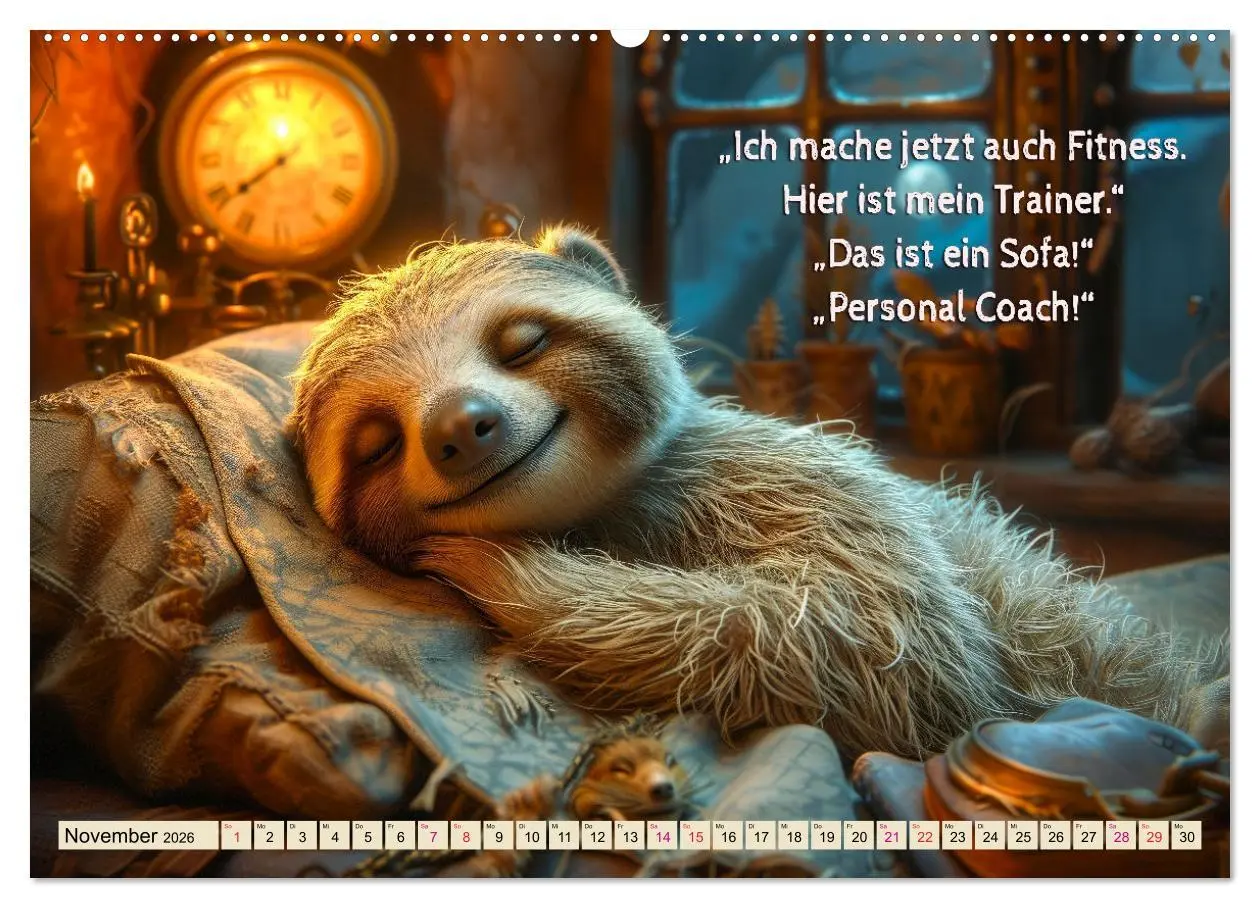 Bild: 9783457284490 | Faultier - Albtraum Sport (hochwertiger Premium Wandkalender 2026...