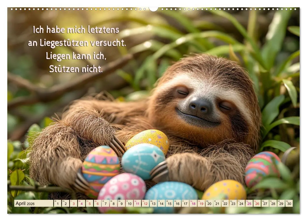 Bild: 9783457284490 | Faultier - Albtraum Sport (hochwertiger Premium Wandkalender 2026...