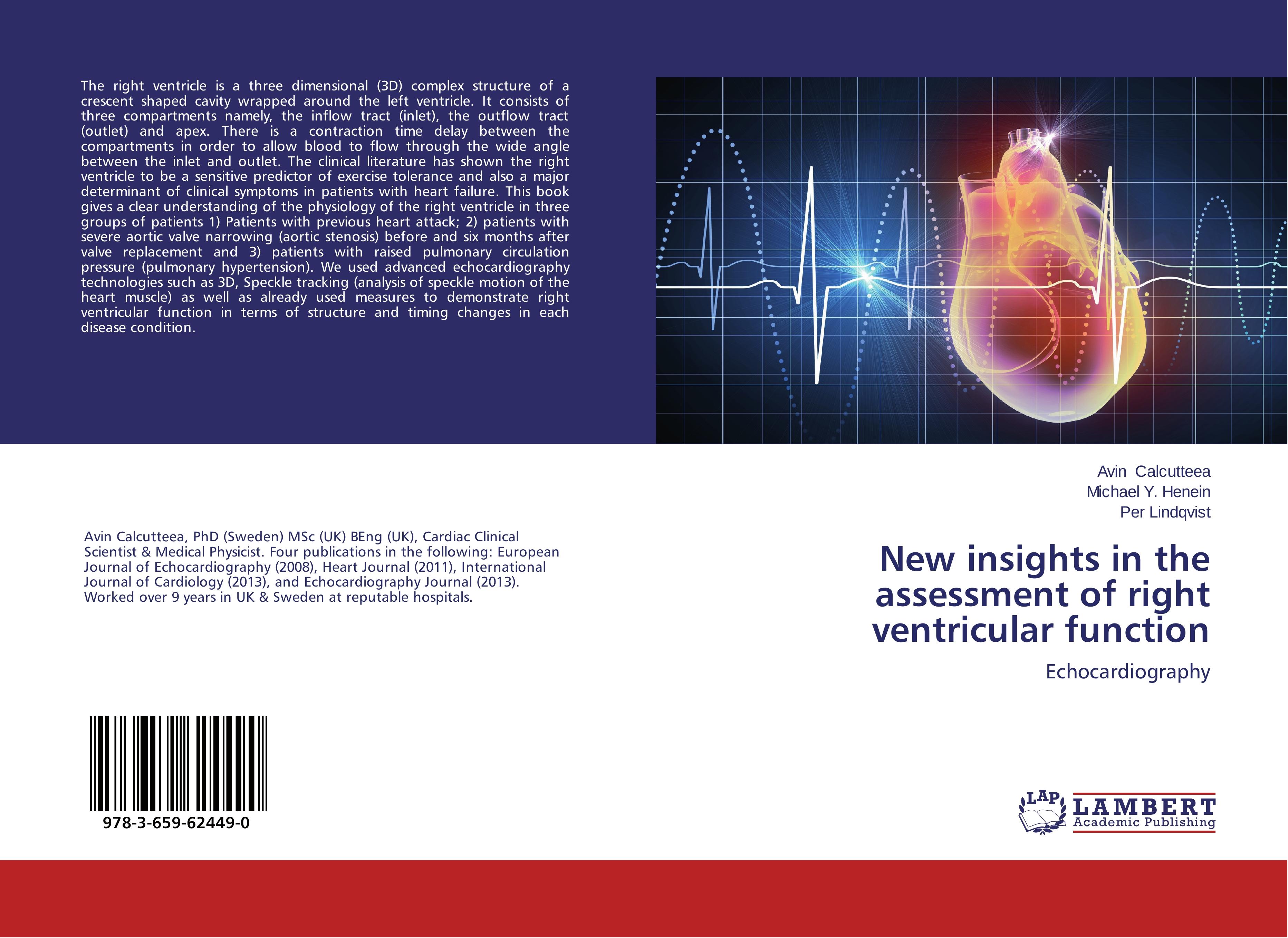 New insights in the assessment of right ventricular function | Echocardiography | Avin Calcutteea (u. a.) | Taschenbuch | Paperback | 96 S. | Englisch | 2014 | LAP LAMBERT Academic Publishing - Calcutteea, Avin