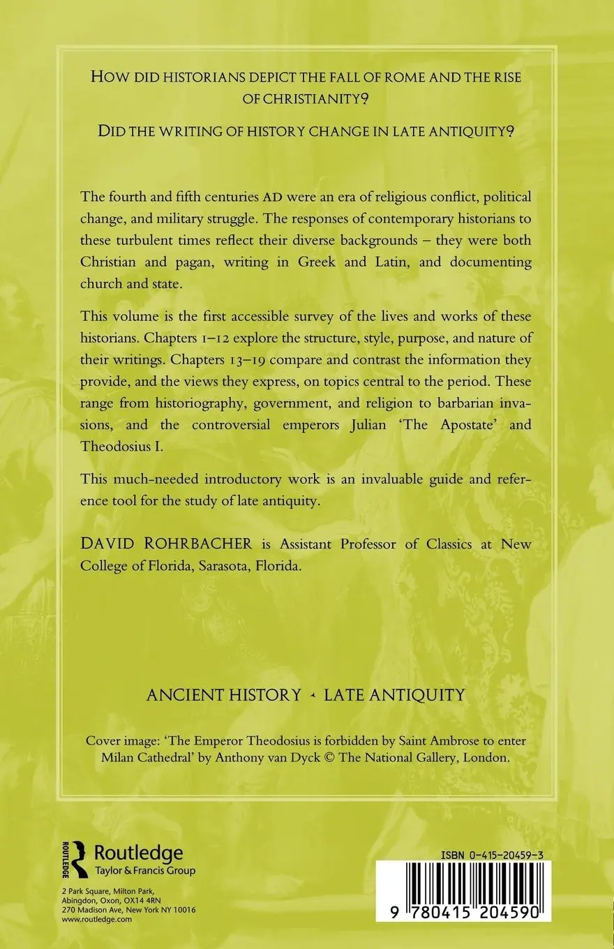 Rückseite: 9780415204590 | The Historians of Late Antiquity | David Rohrbacher | Taschenbuch