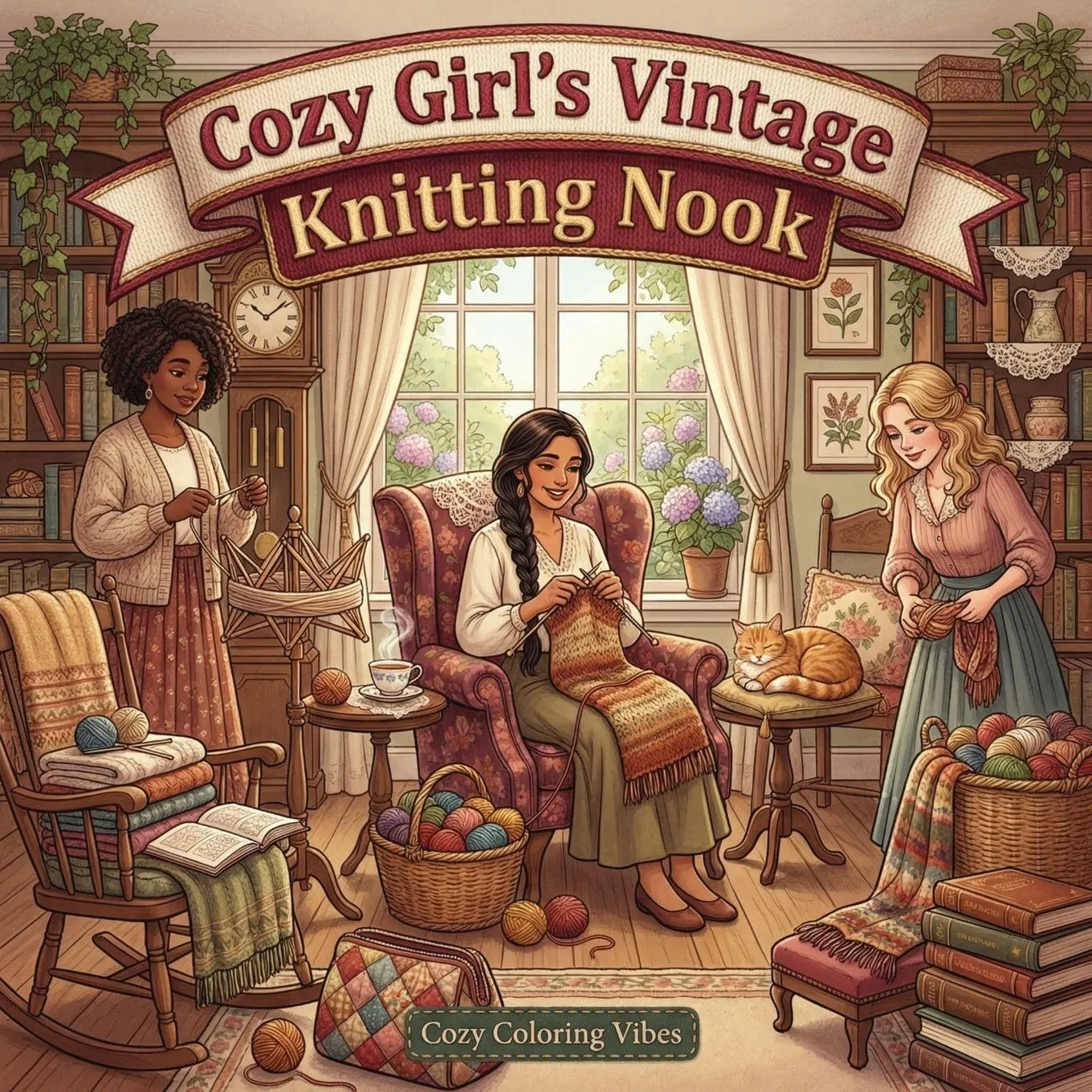 Cover: 9781965964590 | Cozy Girl's Vintage Knitting Nook | Cozy Coloring Vibes | Taschenbuch