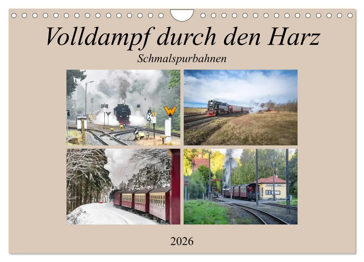 Cover: 9783457724590 | Volldampf durch den Harz (Wandkalender 2026 DIN A4 quer), CALVENDO...
