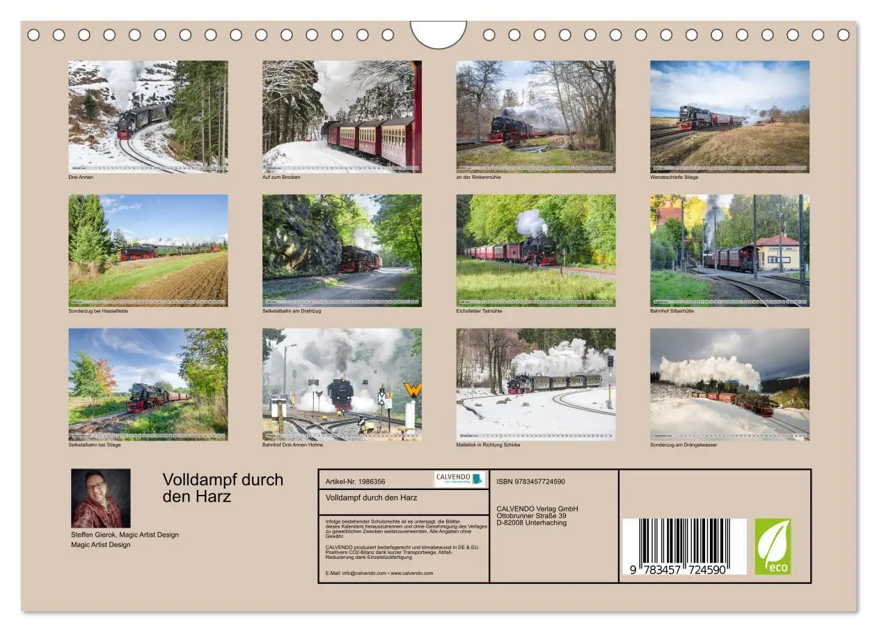 Bild: 9783457724590 | Volldampf durch den Harz (Wandkalender 2026 DIN A4 quer), CALVENDO...
