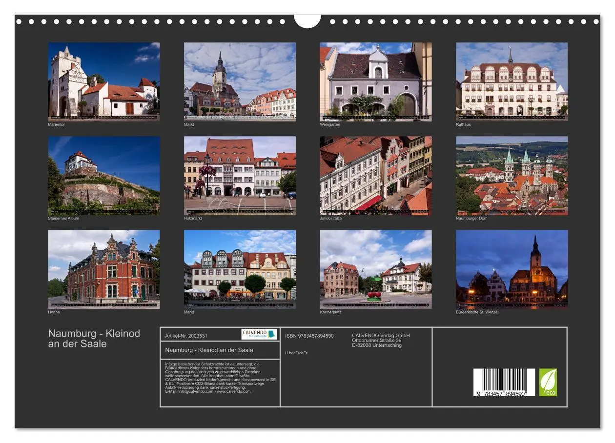 Bild: 9783457894590 | Naumburg - Kleinod an der Saale (Wandkalender 2026 DIN A3 quer),...