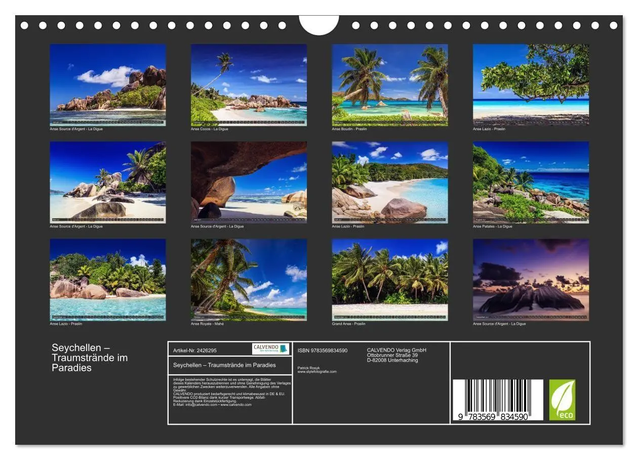 Bild: 9783569834590 | Seychellen - Traumstrände im Paradies (Wandkalender 2027 DIN A4...