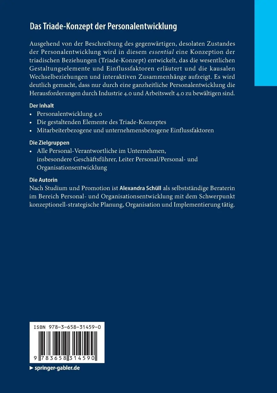 Rückseite: 9783658314590 | Das Triade-Konzept der Personalentwicklung | Alexandra Schüll | Buch
