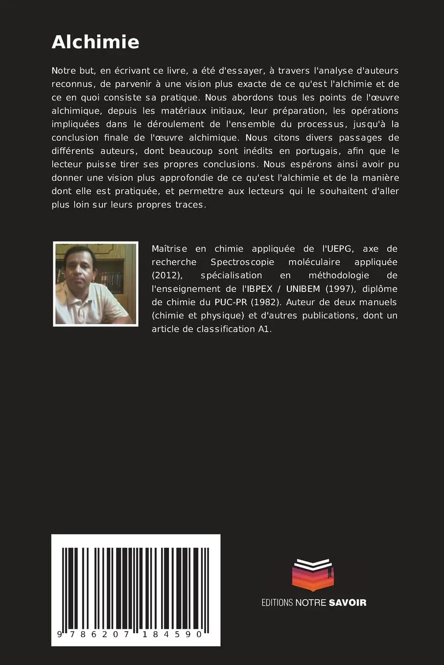 Rückseite: 9786207184590 | Alchimie | ALCHÉMIE - Son histoire, sa théorie et sa pratique | Buch