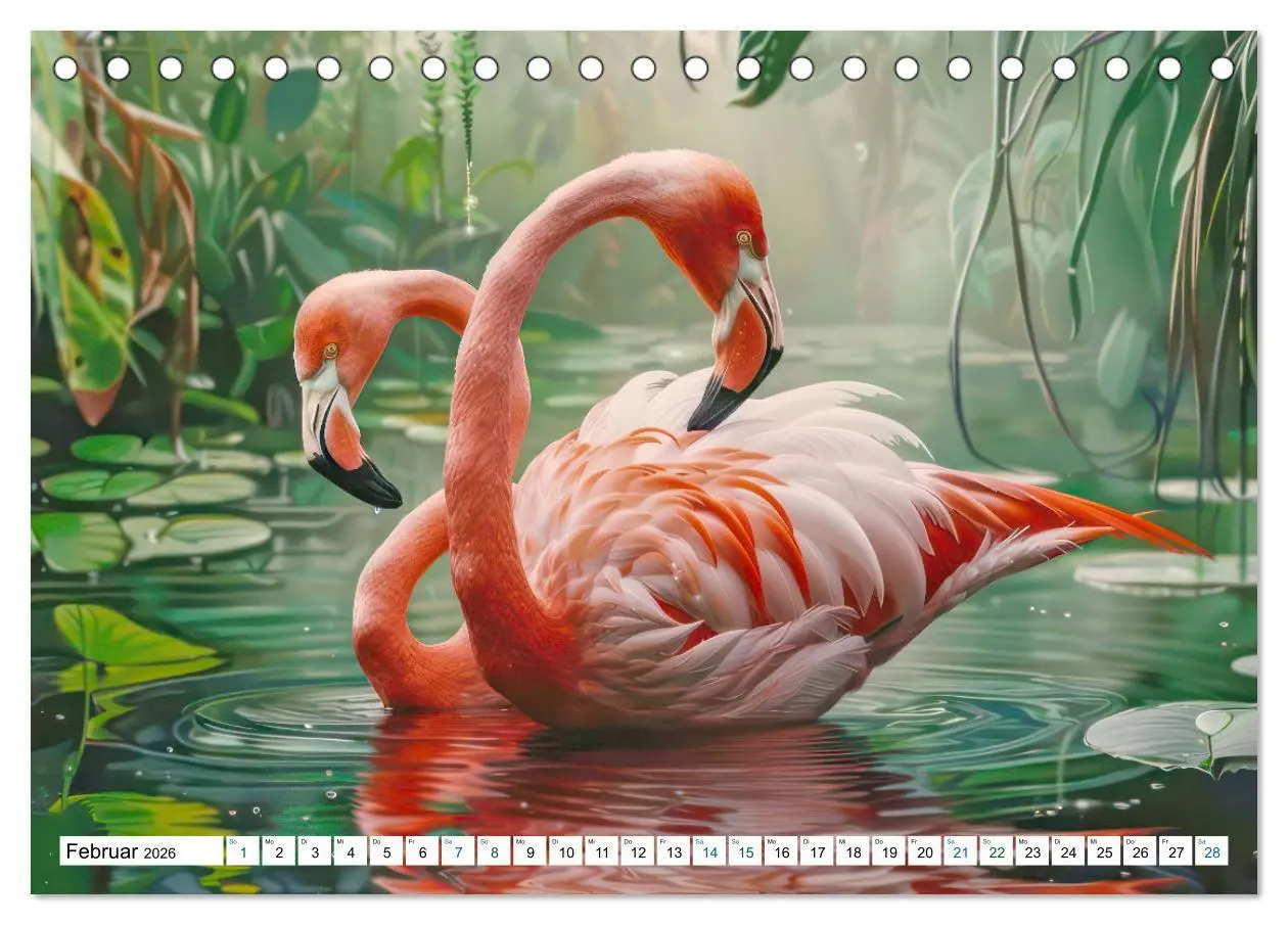 Bild: 9783457404690 | Ein Herz für Flamingos (Tischkalender 2026 DIN A5 quer), CALVENDO...