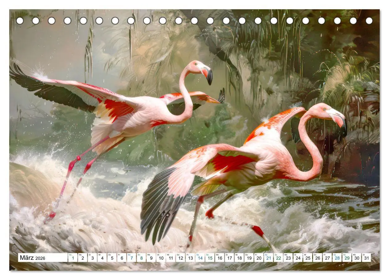Bild: 9783457404690 | Ein Herz für Flamingos (Tischkalender 2026 DIN A5 quer), CALVENDO...