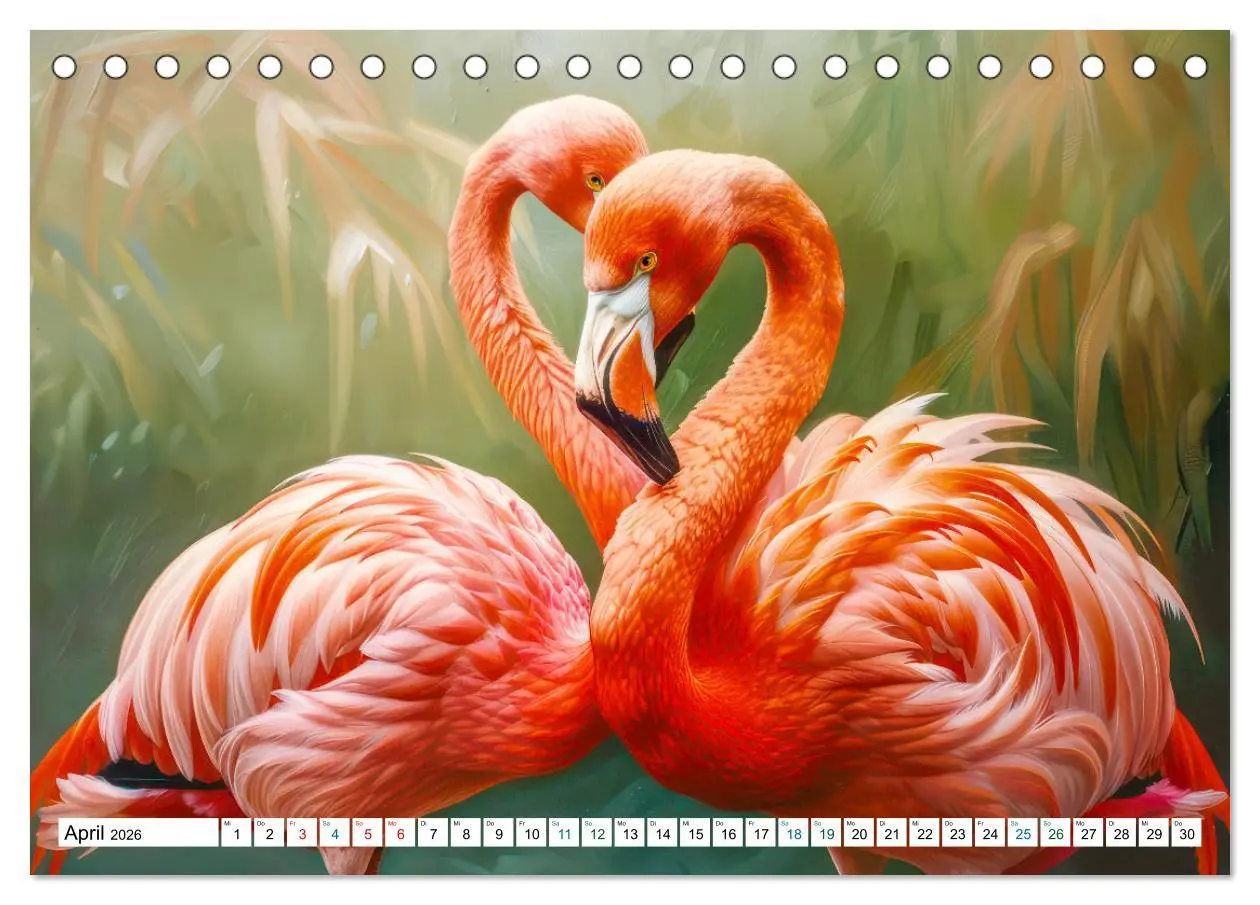 Bild: 9783457404690 | Ein Herz für Flamingos (Tischkalender 2026 DIN A5 quer), CALVENDO...