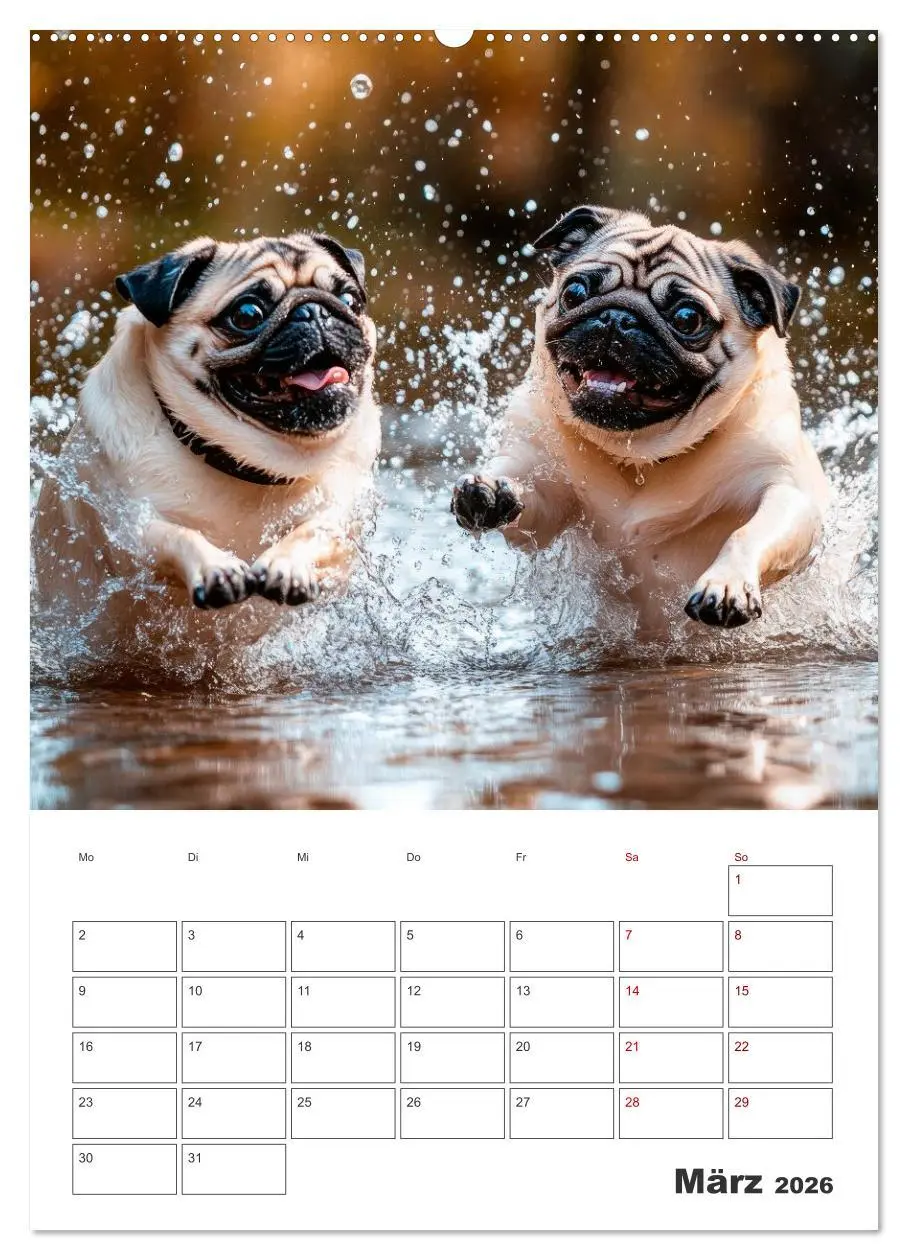 Bild: 9783516594690 | MOPS Pfotenglück in Faltenform (hochwertiger Premium Wandkalender...
