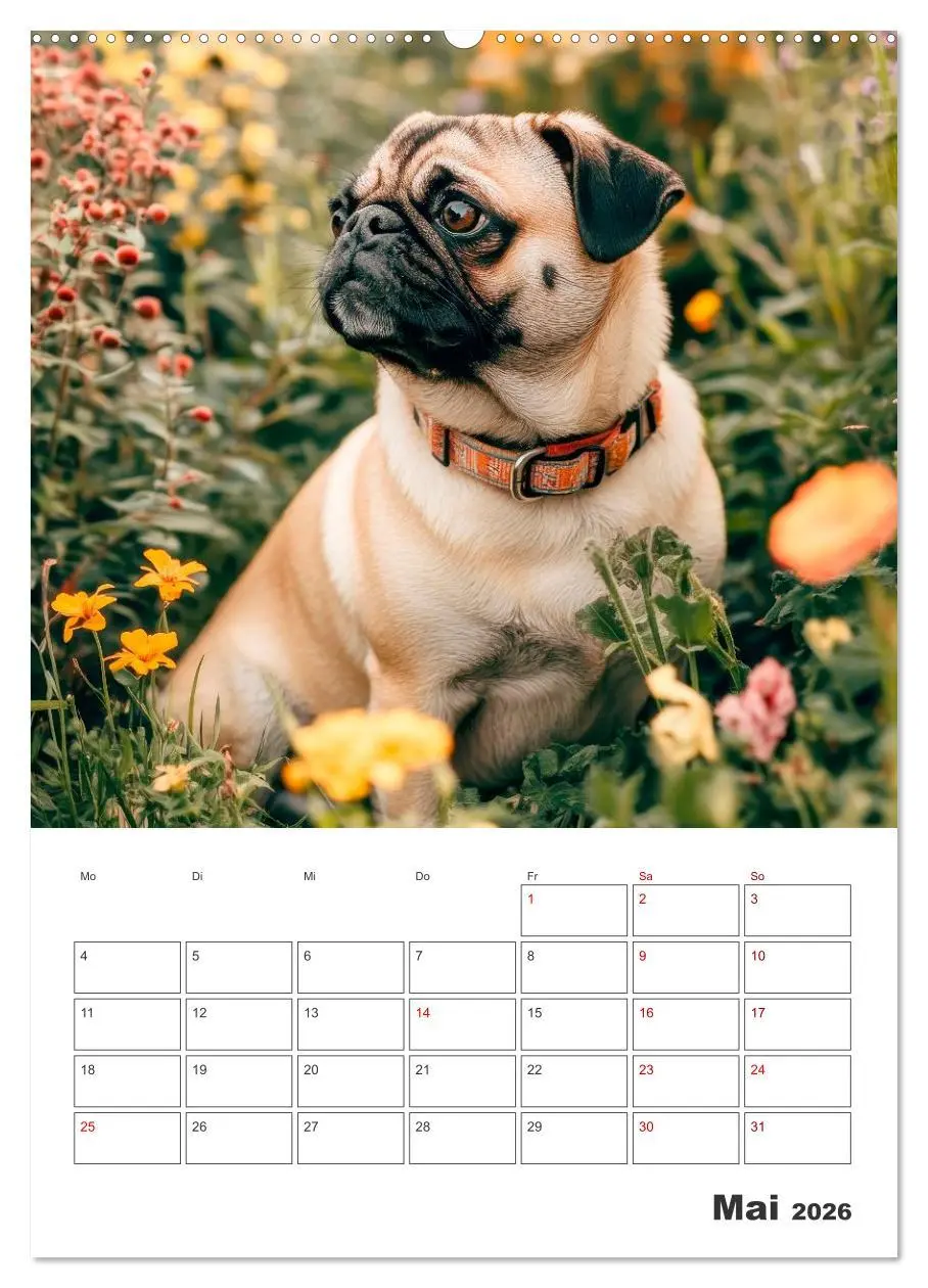 Bild: 9783516594690 | MOPS Pfotenglück in Faltenform (hochwertiger Premium Wandkalender...