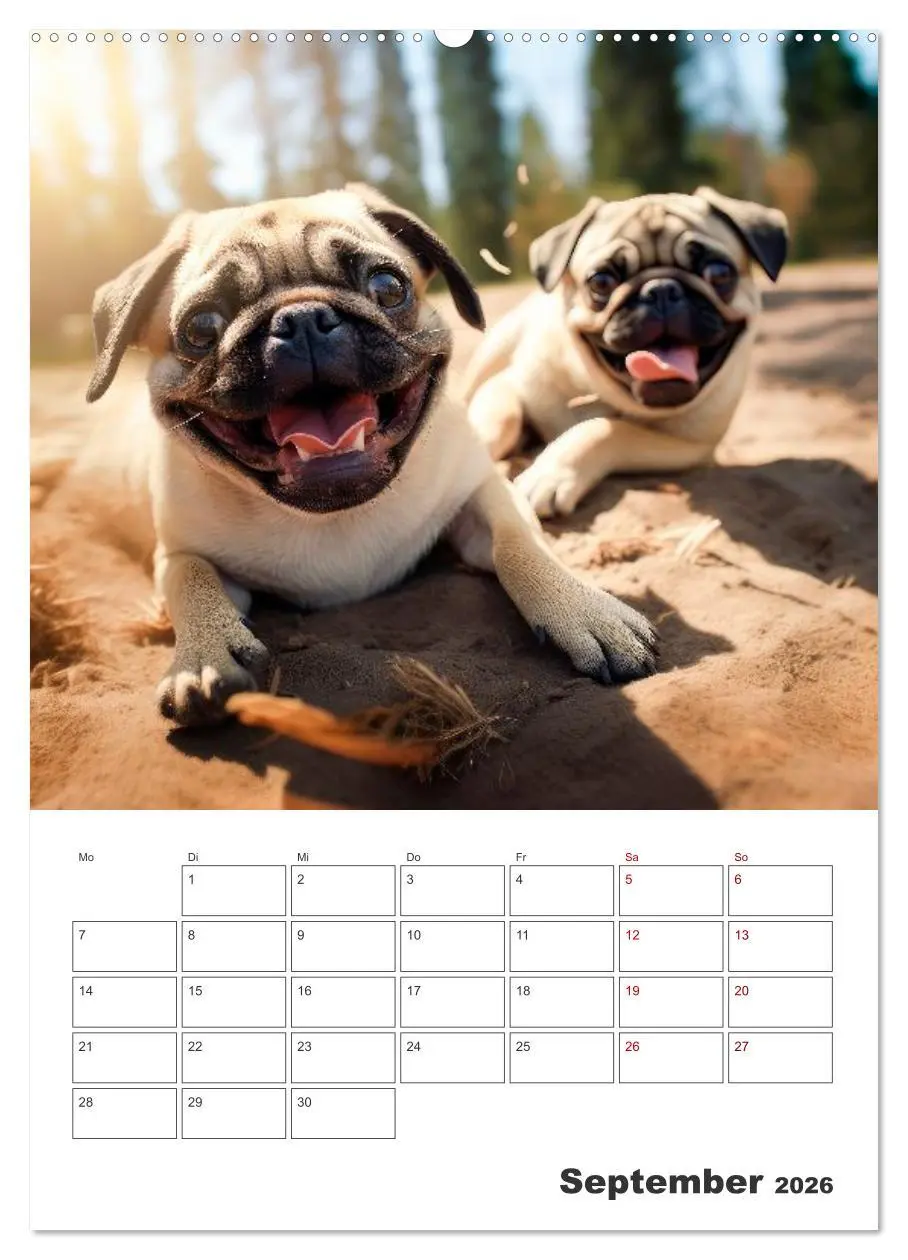 Bild: 9783516594690 | MOPS Pfotenglück in Faltenform (hochwertiger Premium Wandkalender...