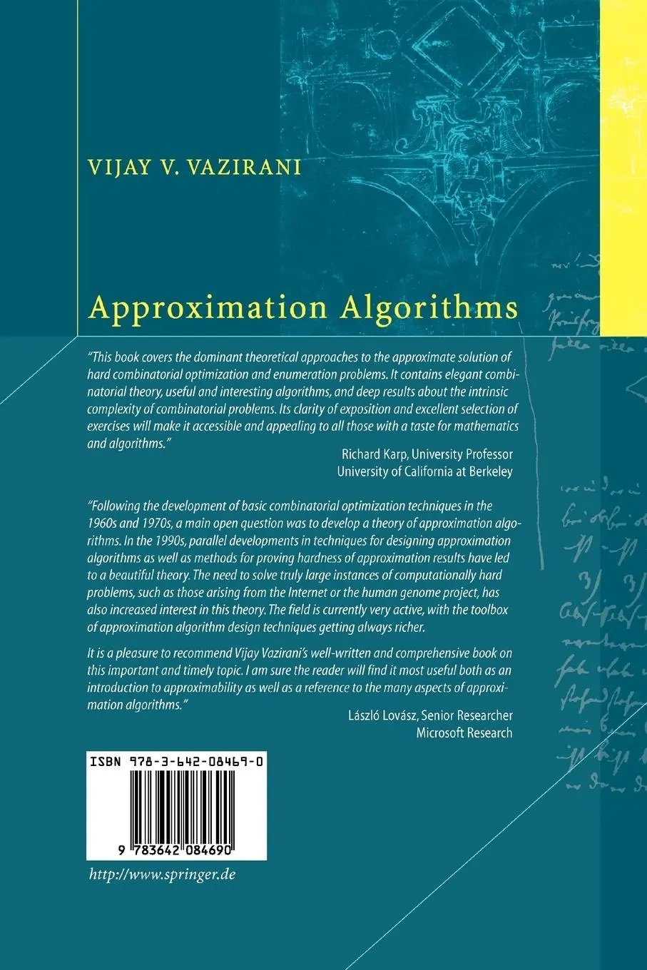 Rückseite: 9783642084690 | Approximation Algorithms | Vijay V. Vazirani | Taschenbuch | xix