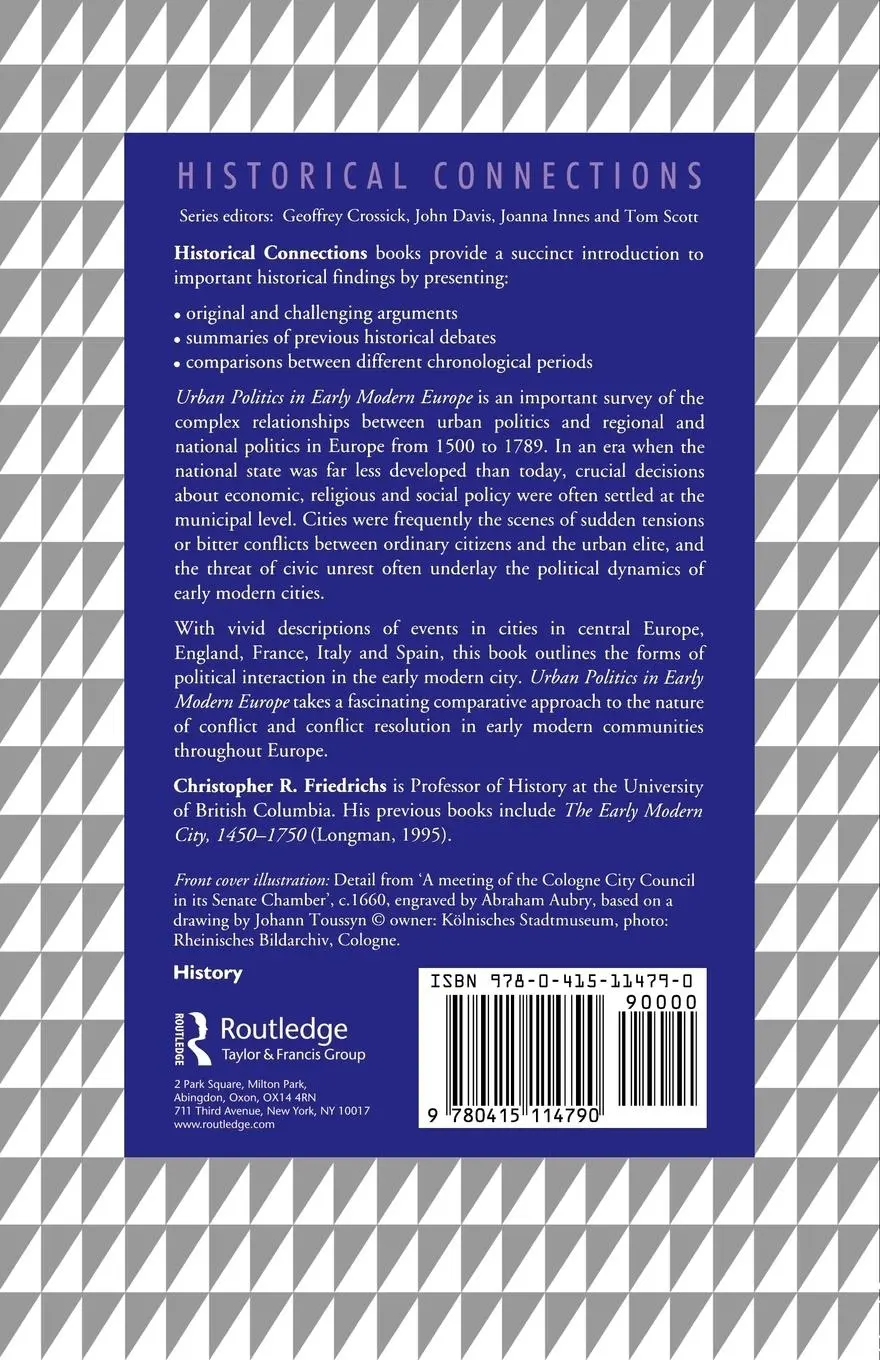 Rückseite: 9780415114790 | Urban Politics in Early Modern Europe | Christopher R. Friedrichs