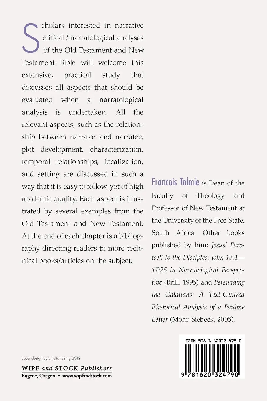 Rückseite: 9781620324790 | Narratology and Biblical Narratives | Francois Tolmie | Taschenbuch