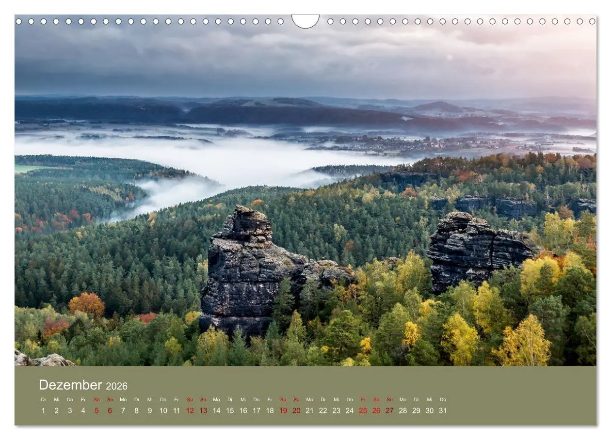 Bild: 9783457564790 | Auf den Bergen der Sächsischen Schweiz (Wandkalender 2026 DIN A3...