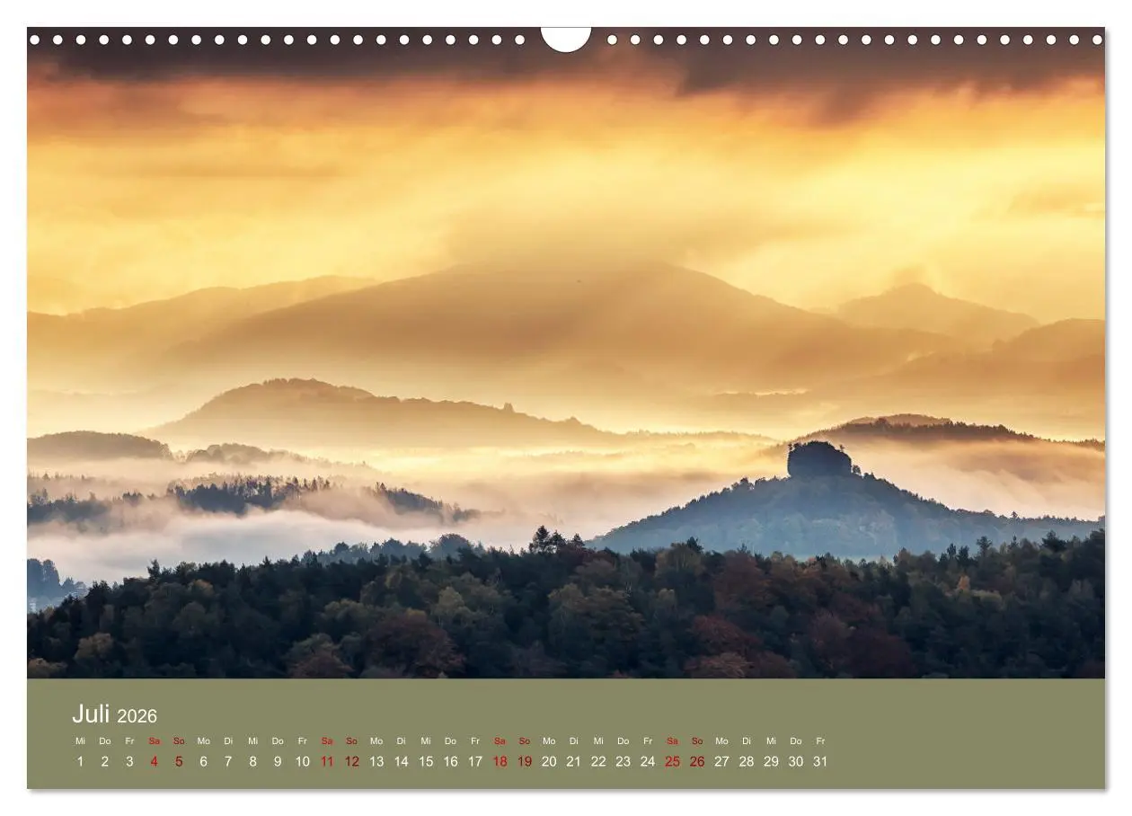 Bild: 9783457564790 | Auf den Bergen der Sächsischen Schweiz (Wandkalender 2026 DIN A3...