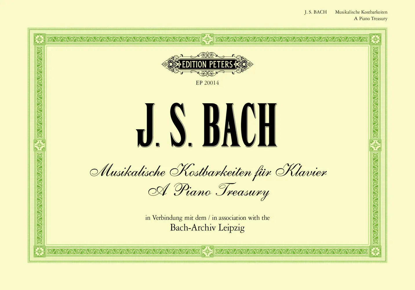 Cover: 9790577024790 | J.S. Bach: A Piano Treasury | Johann Sebastian Bach | Piano Music