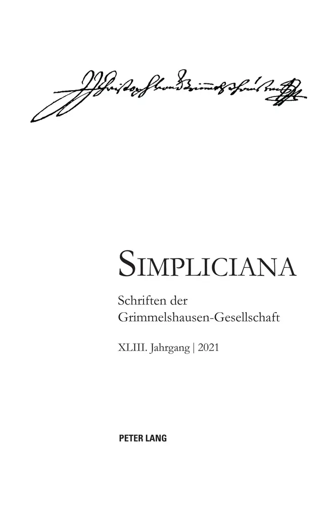 Cover: 9783034344890 | Simpliciana XLIII (2021) | Peter Heßelmann | Taschenbuch | Deutsch