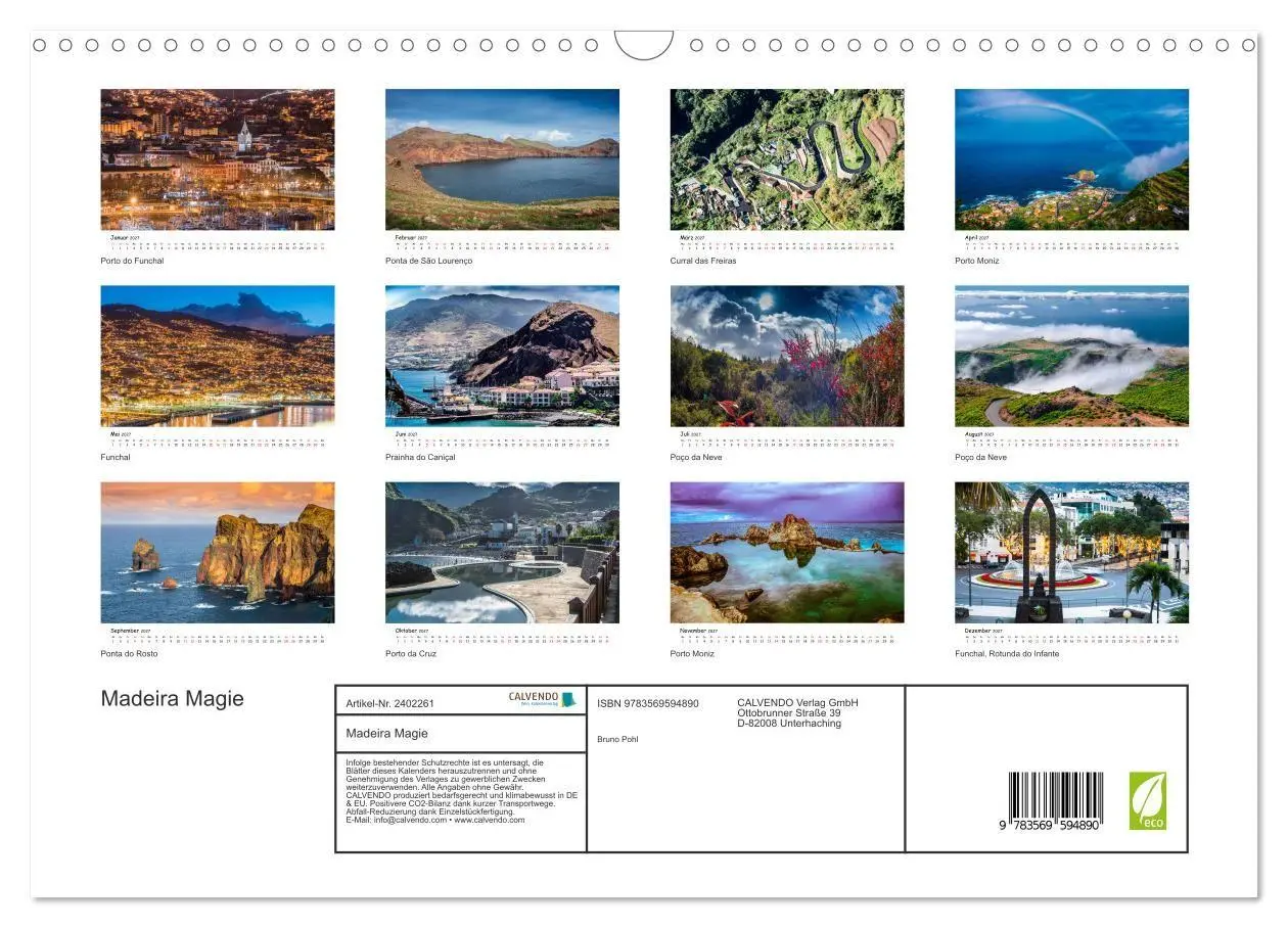 Bild: 9783569594890 | Madeira Magie (Wandkalender 2027 DIN A3 quer), CALVENDO Monatskalender
