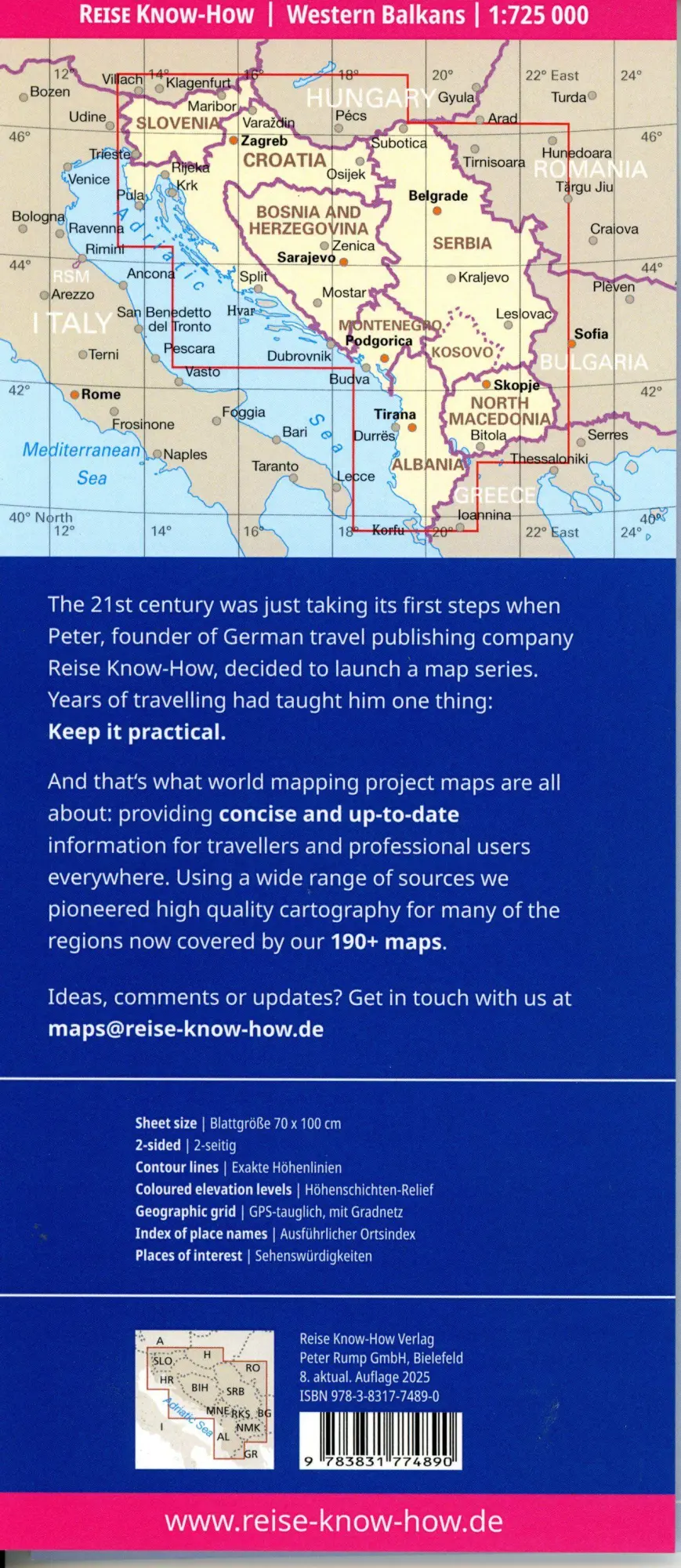 Bild: 9783831774890 | Reise Know-How Landkarte Westliche Balkanregion Western Balkans...