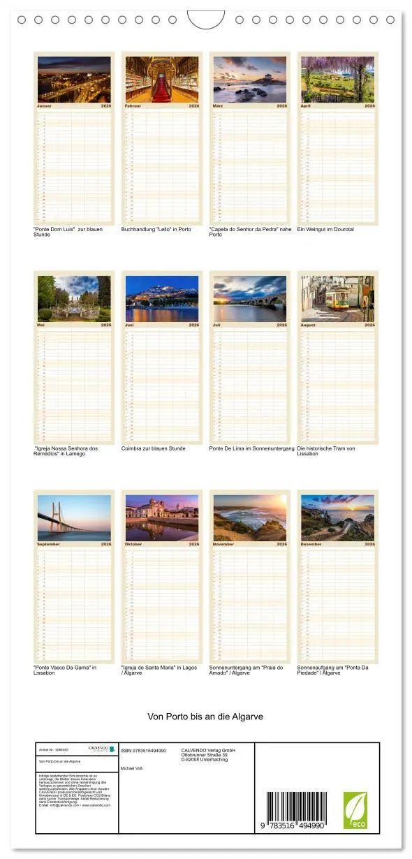 Bild: 9783516494990 | Familienplaner 2026 - Von Porto bis an die Algarve mit 5 Spalten...