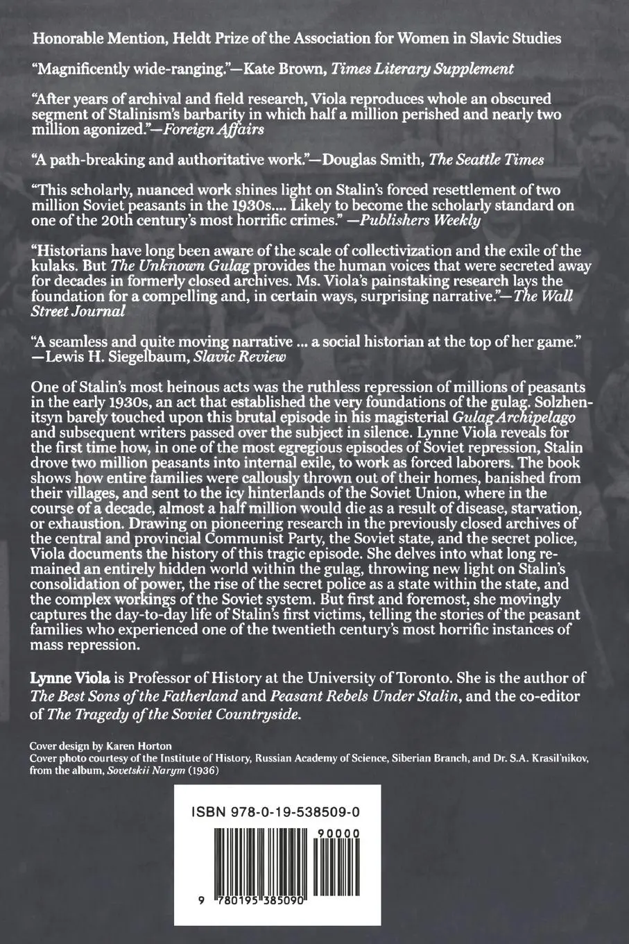 Rückseite: 9780195385090 | The Unknown Gulag | The Lost World of Stalin's Special Settlements