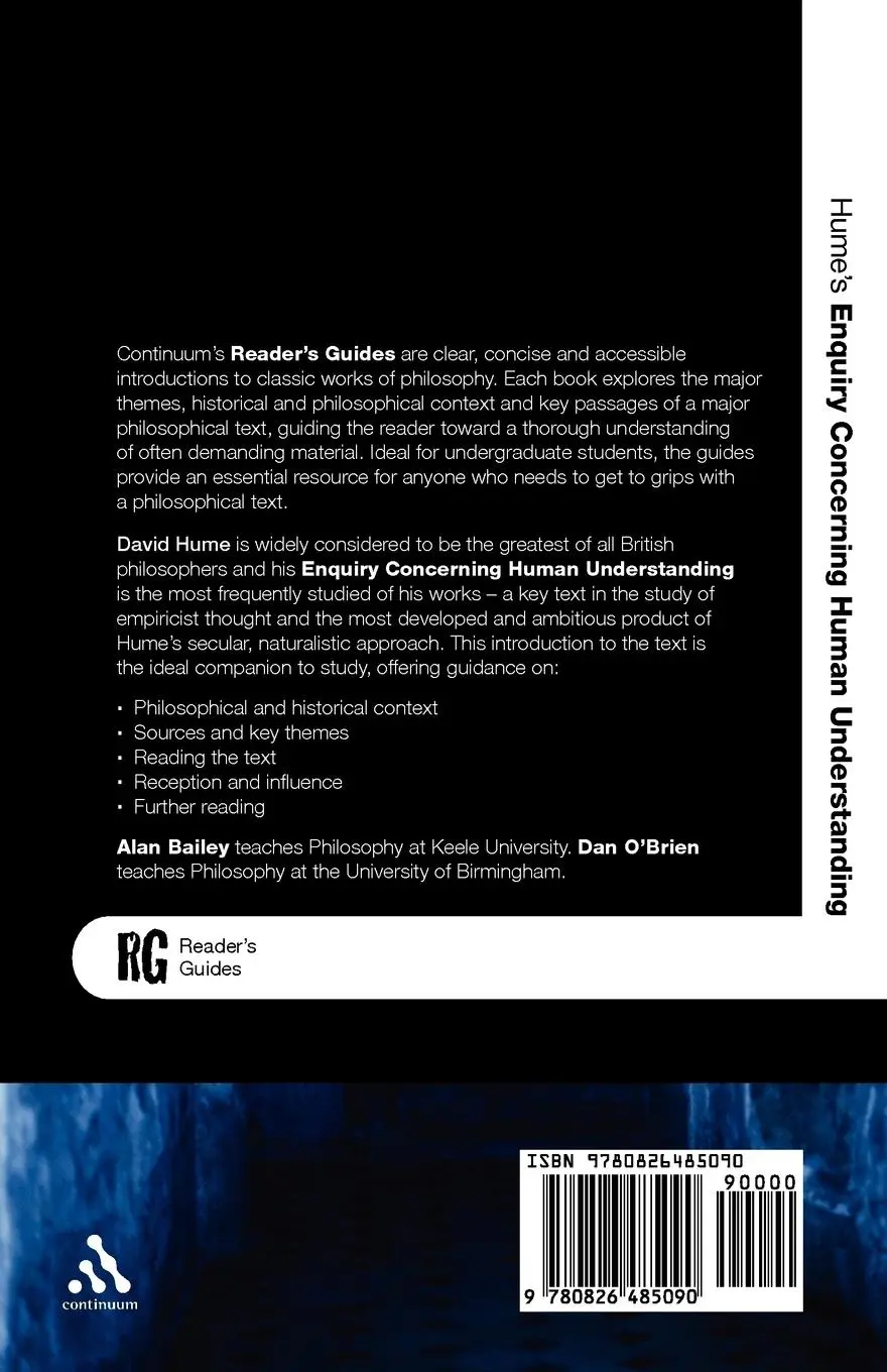 Rückseite: 9780826485090 | Hume's Enquiry Concerning Human Understanding | Alan Bailey (u. a.)