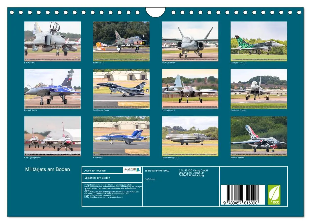 Bild: 9783457815090 | Militärjets am Boden (Wandkalender 2026 DIN A4 quer), CALVENDO...