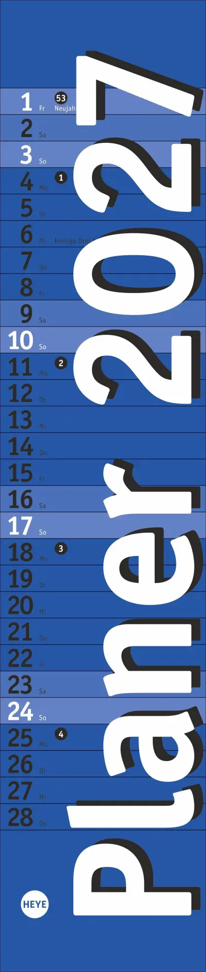 Cover: 9783756415090 | Langplaner mini, blau 2027 | Kalender | Streifenplaner Kalender Heye