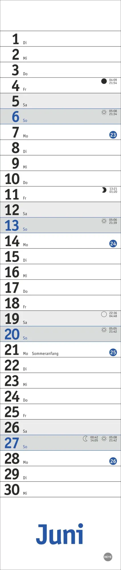 Bild: 9783756415090 | Langplaner mini, blau 2027 | Kalender | Streifenplaner Kalender Heye