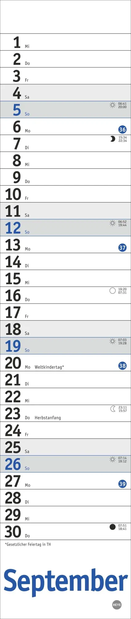 Bild: 9783756415090 | Langplaner mini, blau 2027 | Kalender | Streifenplaner Kalender Heye