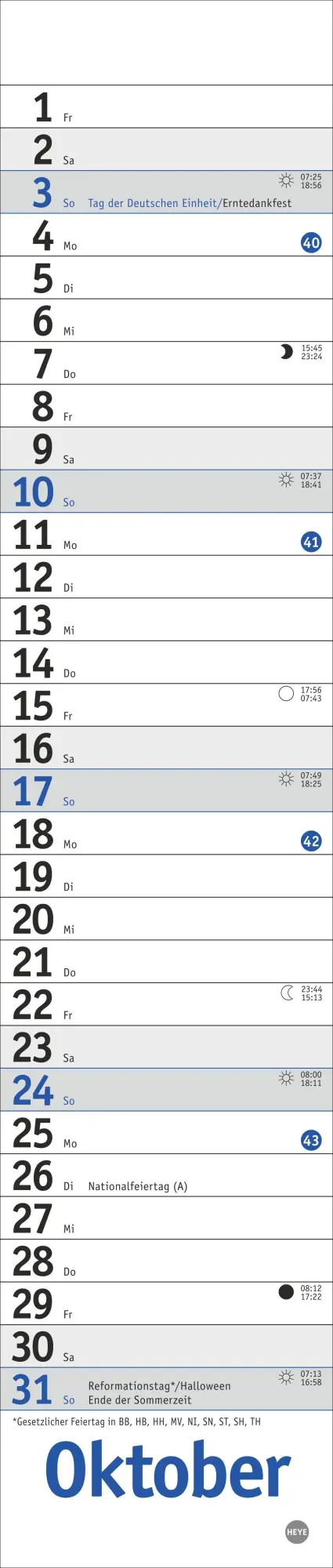 Bild: 9783756415090 | Langplaner mini, blau 2027 | Kalender | Streifenplaner Kalender Heye