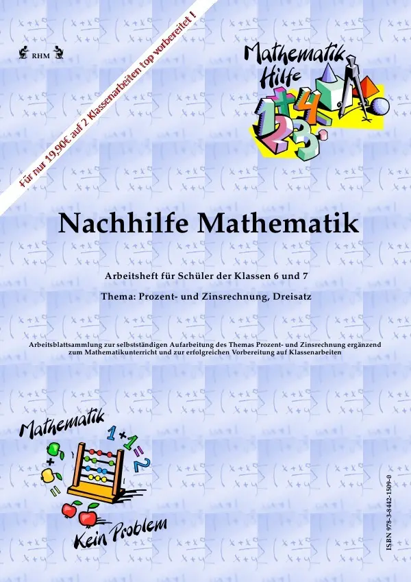 Cover: 9783844215090 | Nachhilfe Mathematik - Prozent- und Zinsrechnung, Dreisatz | RHM RHM