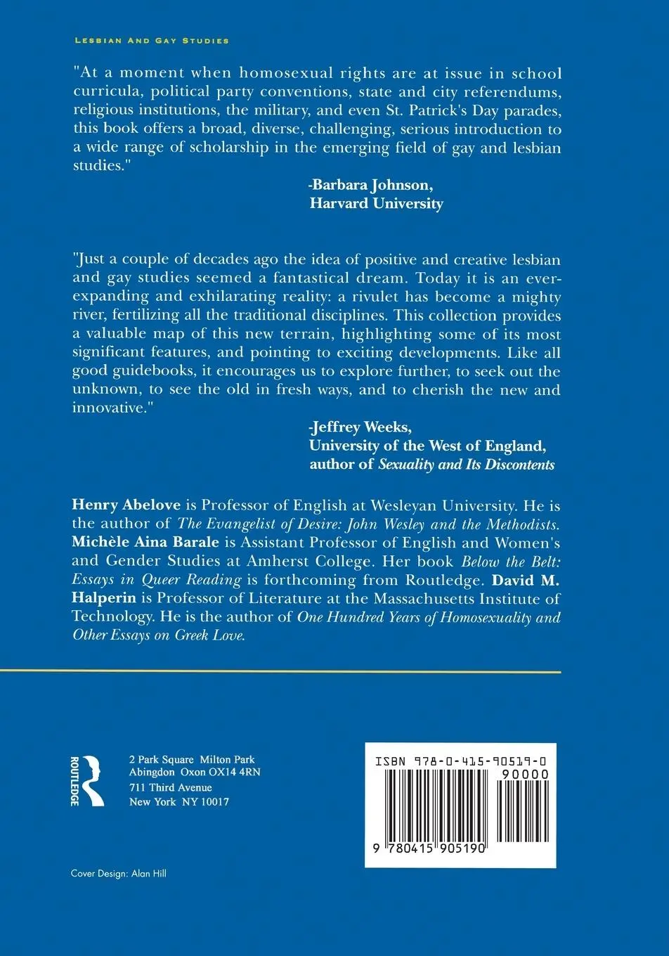 Rückseite: 9780415905190 | The Lesbian and Gay Studies Reader | Henry Abelove (u. a.) | Buch