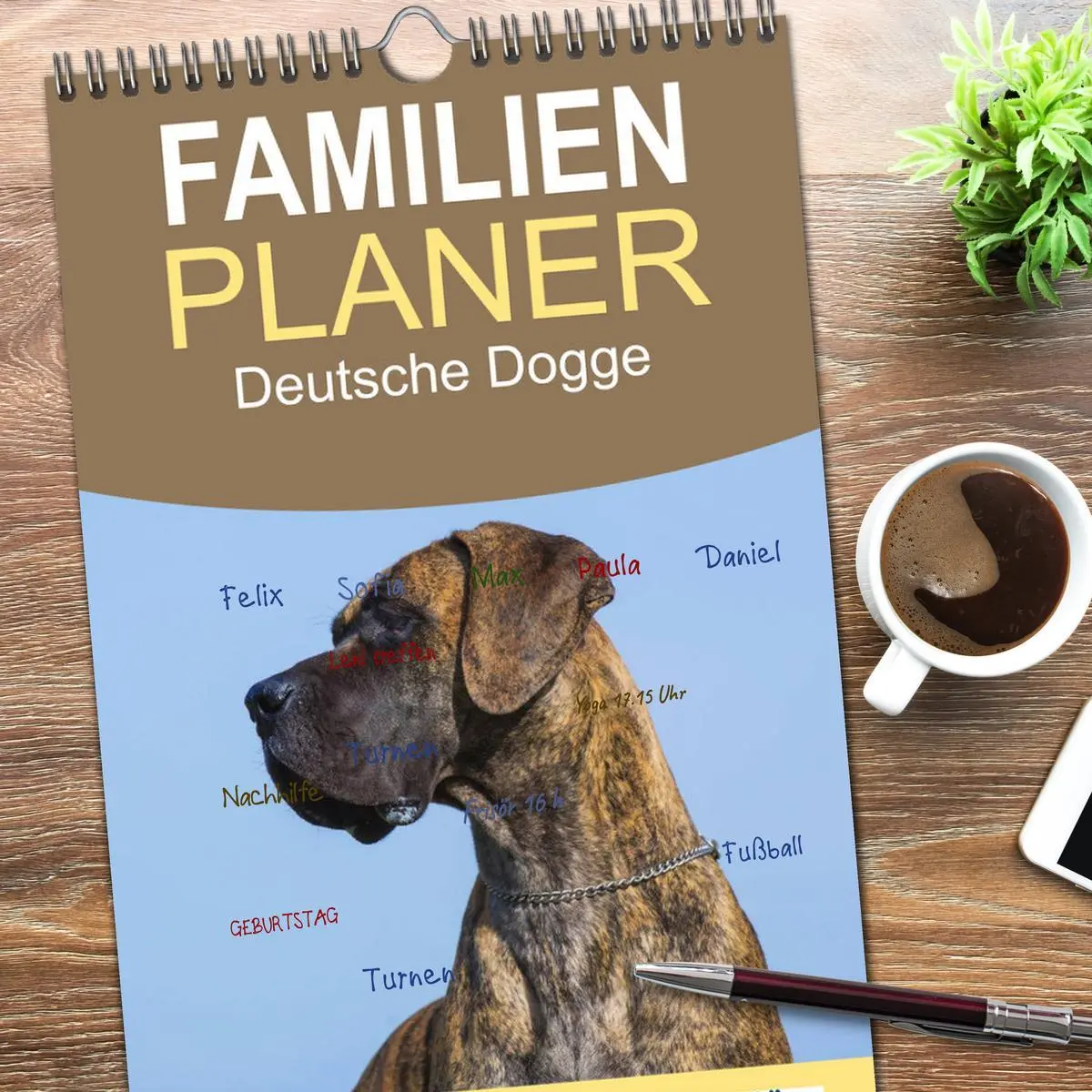 Bild: 9783516515190 | Familienplaner 2026 - Deutsche Dogge mit 5 Spalten (Wandkalender,...