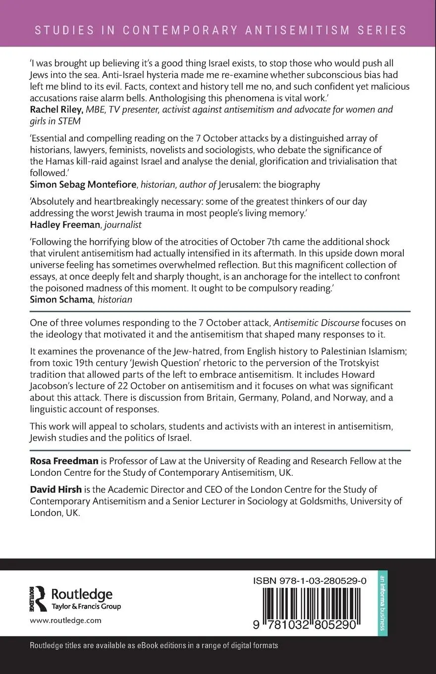 Rückseite: 9781032805290 | Responses to 7 October | Antisemitic Discourse | Rosa Freedman (u. a.)