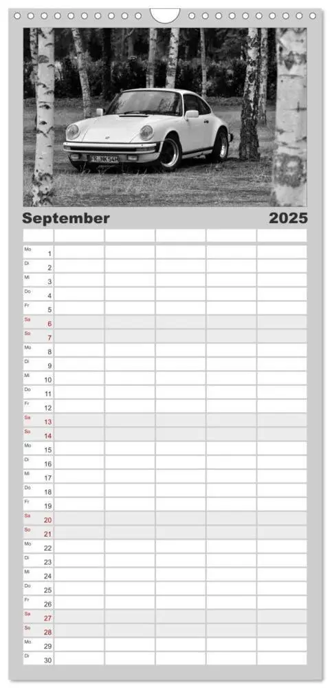Bild: 9783457105290 | Familienplaner 2025 - Porsche 911 SC mit 5 Spalten (Wandkalender,...