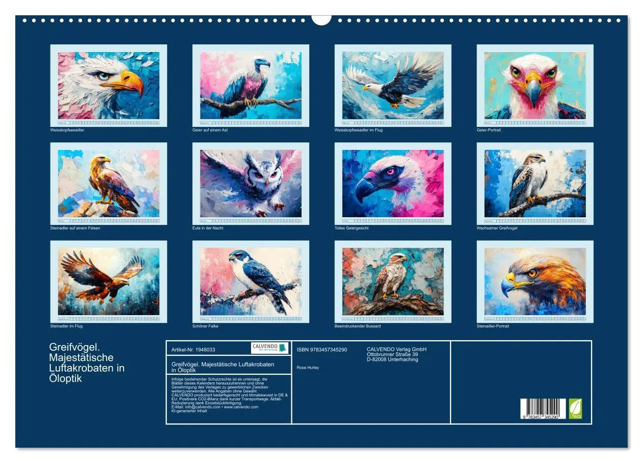 Bild: 9783457345290 | Greifvögel. Majestätische Luftakrobaten in Öloptik (Wandkalender...