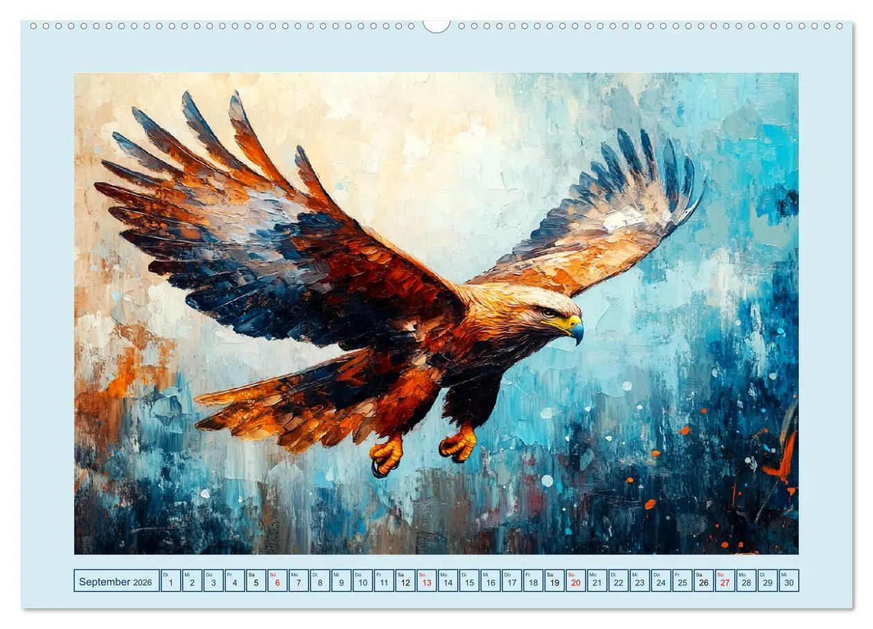 Bild: 9783457345290 | Greifvögel. Majestätische Luftakrobaten in Öloptik (Wandkalender...