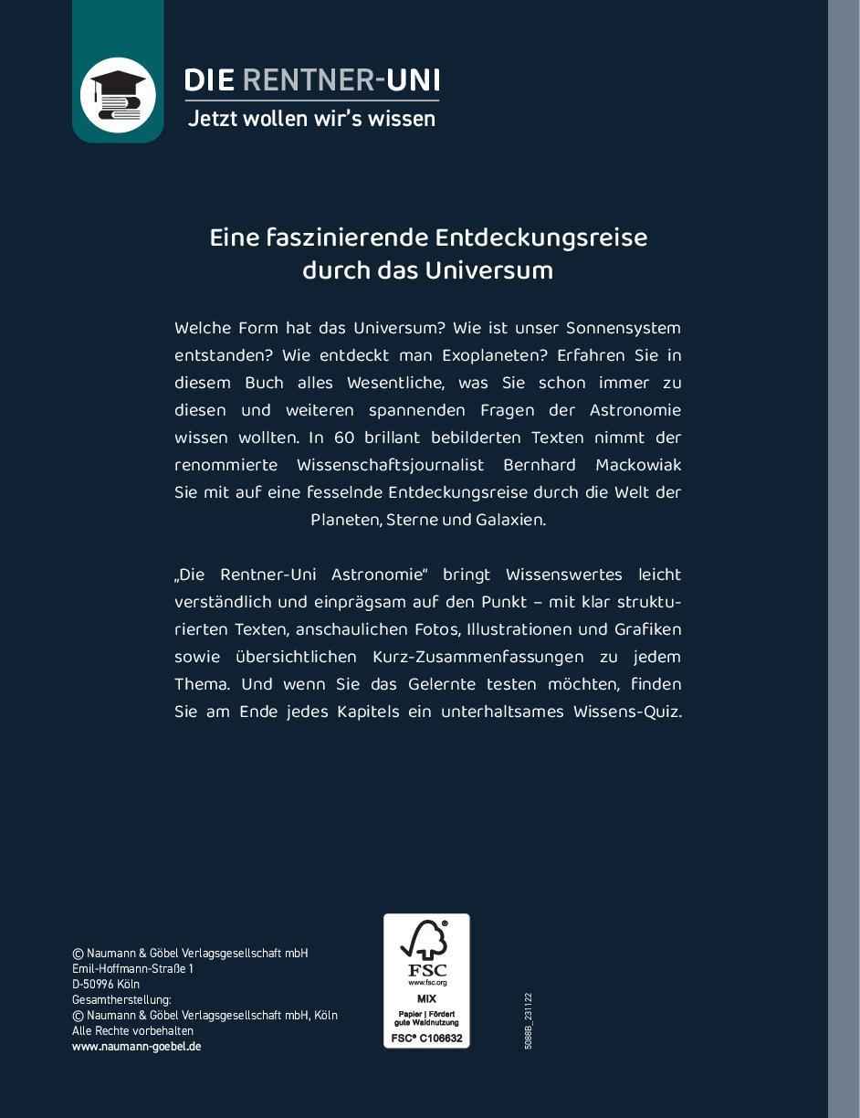 Rückseite: 9783625195290 | Astronomie - Wissen leicht gemacht | Bernhard Mackowiak | Buch | 2024