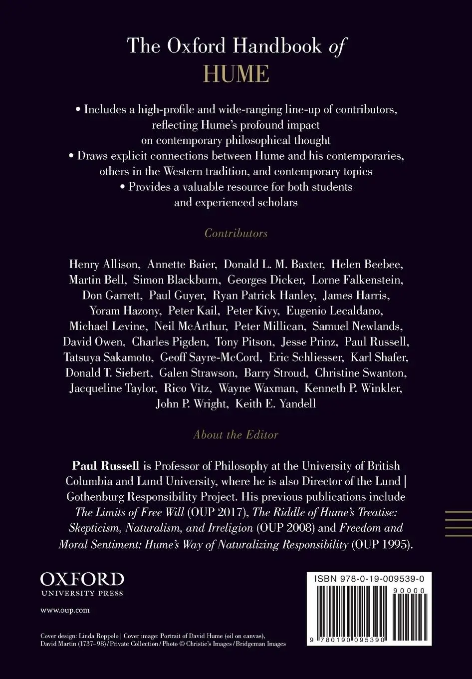 Rückseite: 9780190095390 | Oxford Handbook of Hume | Paul Russell | Taschenbuch | Englisch | 2020