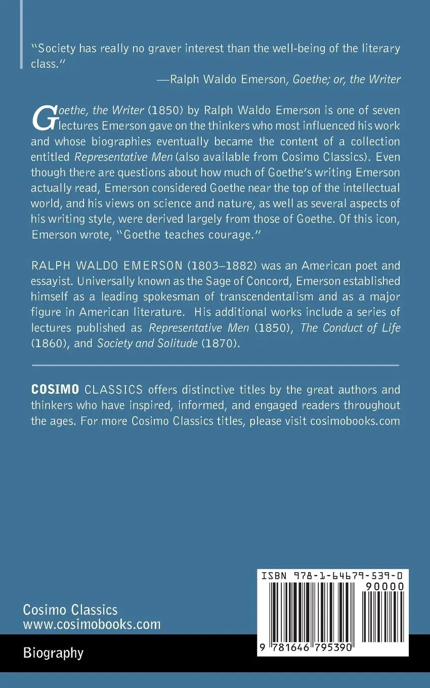 Rückseite: 9781646795390 | Goethe | The Writer | Ralph Waldo Emerson | Taschenbuch | Englisch